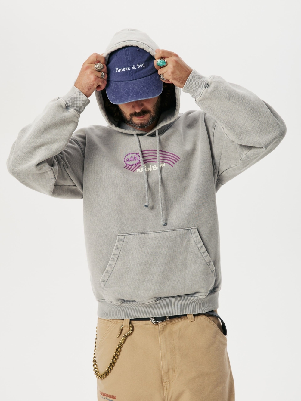 Hoodie Rainbow Grey - №6