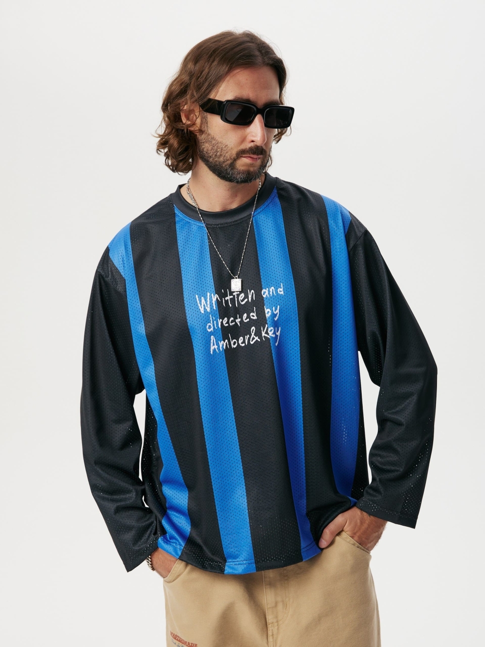 Long sleeve mesh jersey Striped - №6