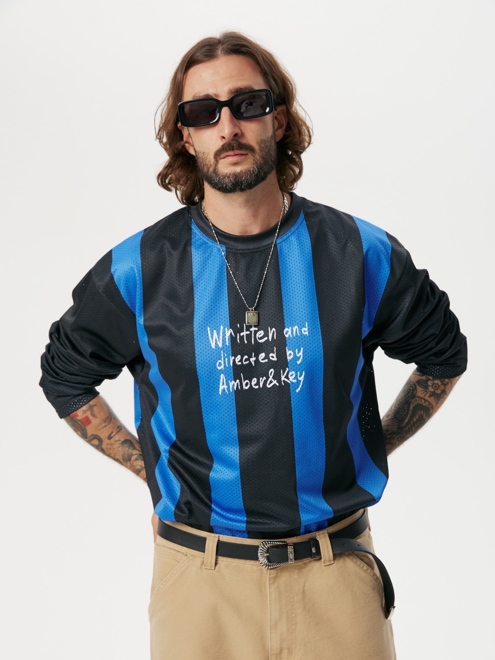 Long sleeve mesh jersey Striped - №12